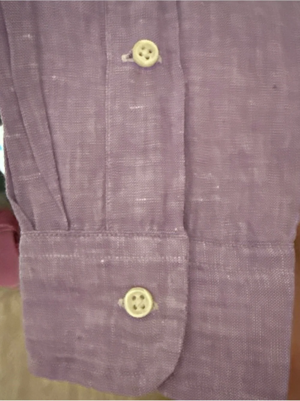 Ralph Lauren Men's Lavender Button-Down Linen Shirt size Med - Picture 4 of 6